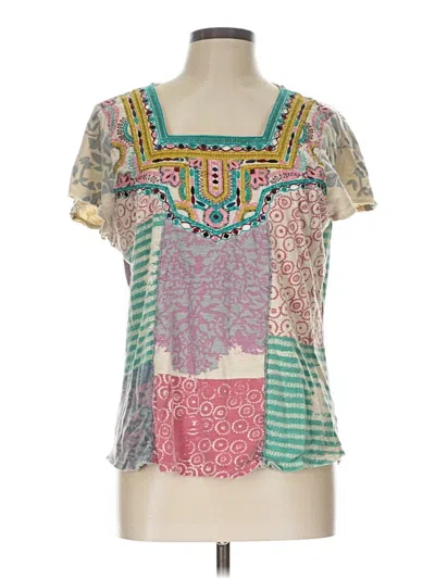 Pre-owned Sundance Short Sleeve Blouse In Teal