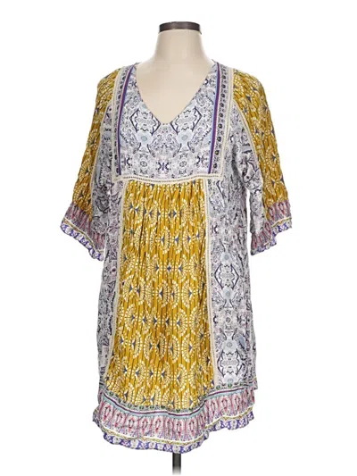 Pre-owned Sundance Short Sleeve Blouse In Yellow