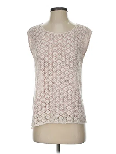 Pre-owned Sundance Short Sleeve Top Ivory Boatneck Tops