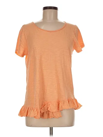 Pre-owned Sundance Short Sleeve Top Orange Scoop Neck Tops