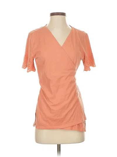 Pre-owned Sundance Short Sleeve Top Orange Sweetheart Neckline Tops