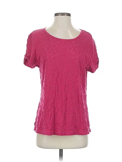 Pre-owned Sundance Short Sleeve Top Pink Scoop Neck Tops