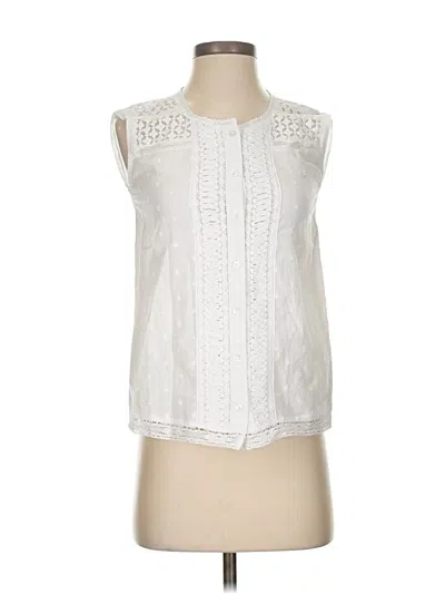 Pre-owned Sundance Sleeveless Blouse In White