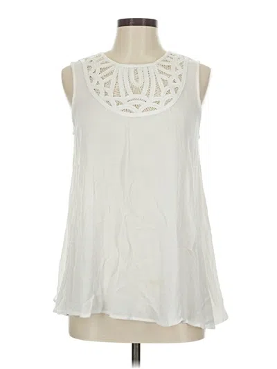 Pre-owned Sundance Sleeveless Blouse In White