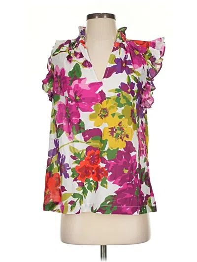 Pre-owned Sundance Sleeveless Blouse In White