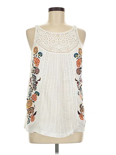 Pre-owned Sundance Sleeveless Blouse In White