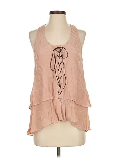 Pre-owned Sundance Sleeveless Silk Top Pink Halter Neckline Tops