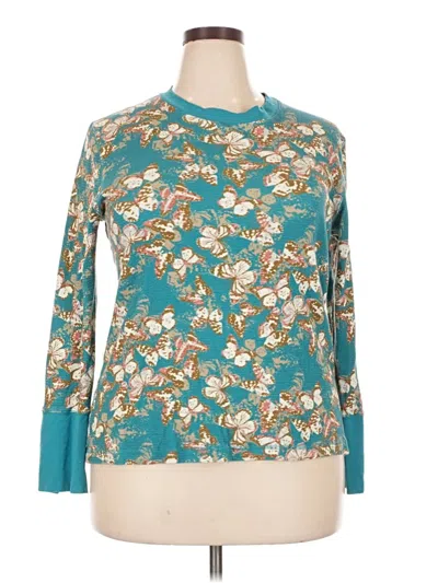 Pre-owned Sundance Thermal Top Teal Mock Neckline Tops