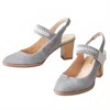 Sundance Women's Eden Path Suede Slingback Block Heel In Gray In Gray