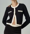 Sundays Amora Cardigan In Black/ivory In Multi