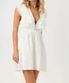 Sundays Aurora V-neck Mini Dress In White