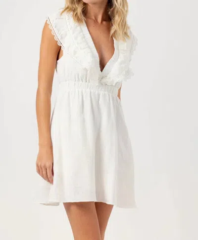 Sunday Aurora V-neck Mini Dress In White