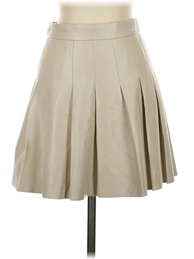 Pre-owned Sunday Best Faux Leather Skirt In Tan