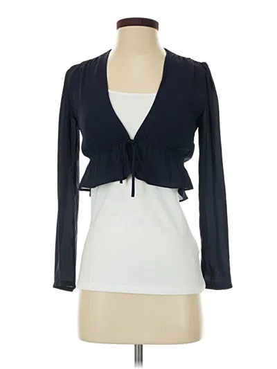Pre-owned Sunday Best Long Sleeve Blouse In Blue