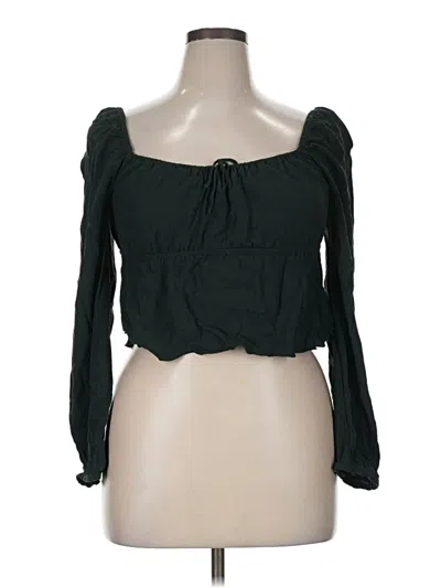 Pre-owned Sunday Best Long Sleeve Blouse In Green