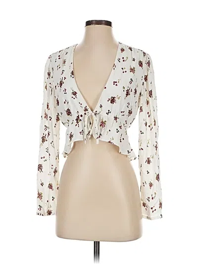 Pre-owned Sunday Best Long Sleeve Blouse In White