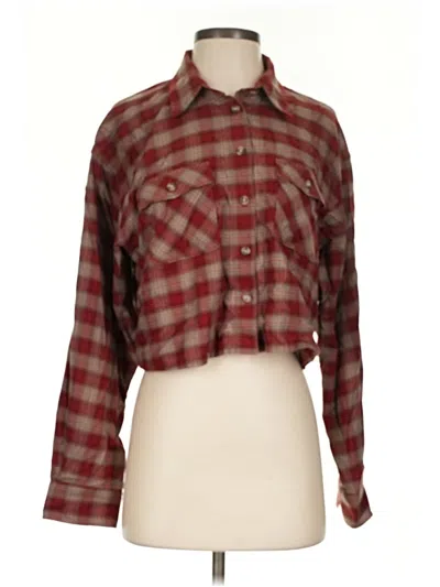 Pre-owned Sunday Best Long Sleeve Button Down Shirt In Burgundy
