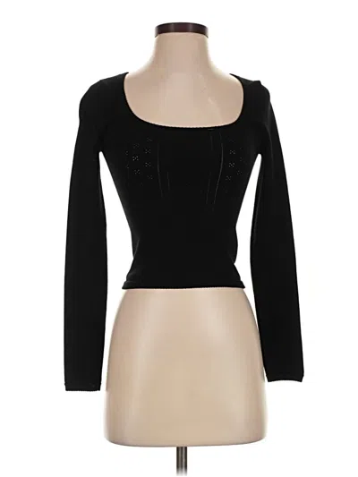 Pre-owned Sunday Best Long Sleeve Top Black Square Neckline Tops