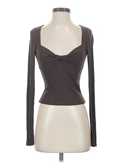 Pre-owned Sunday Best Long Sleeve Top Gray Sweetheart Neckline Tops
