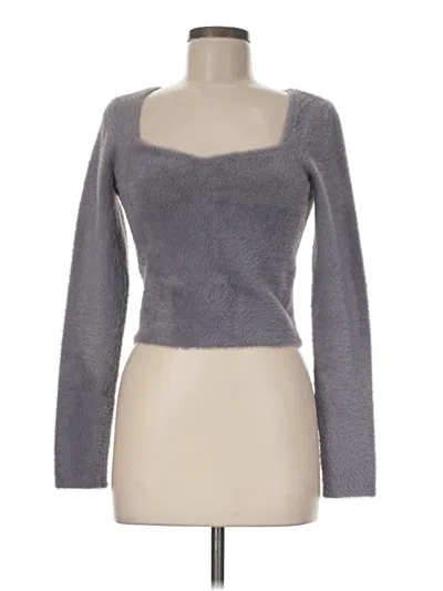 Pre-owned Sunday Best Long Sleeve Top Gray Sweetheart Neckline Tops