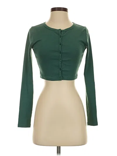 Pre-owned Sunday Best Long Sleeve Top Green Sweetheart Neckline Tops