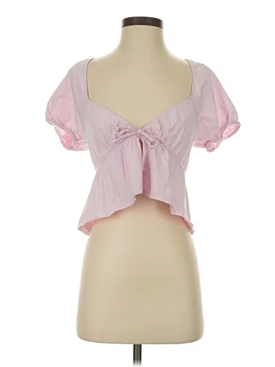 Pre-owned Sunday Best Short Sleeve Blouse In Pink