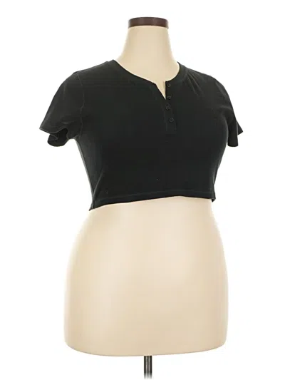 Pre-owned Sunday Best Short Sleeve Henley Shirt In Black