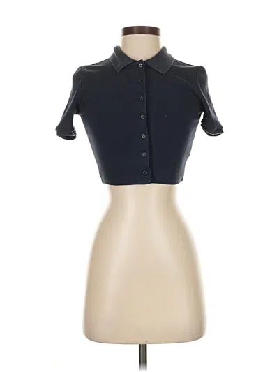 Pre-owned Sunday Best Short Sleeve Top Black Collared Neckline Tops