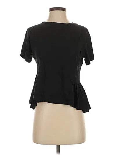Pre-owned Sunday Best Short Sleeve Top Black Keyhole Neckline Tops