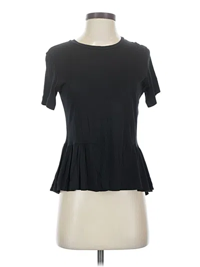 Pre-owned Sunday Best Short Sleeve Top Black Mock Neckline Tops
