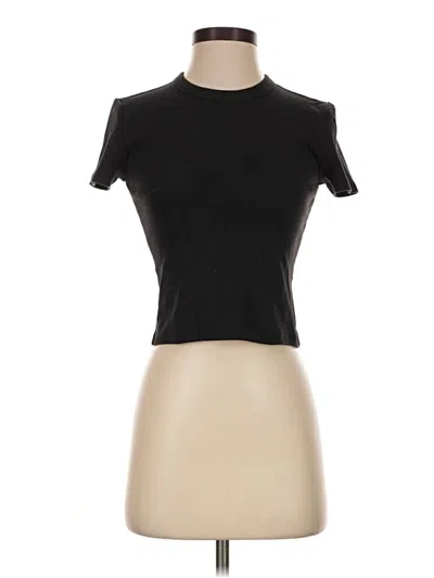 Pre-owned Sunday Best Short Sleeve Top Black Mock Neckline Tops