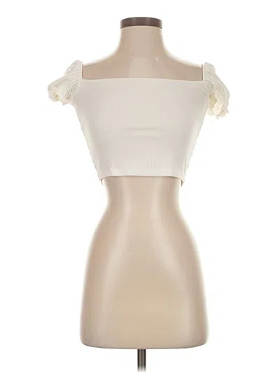 Pre-owned Sunday Best Short Sleeve Top Ivory Strapless Neckline Tops