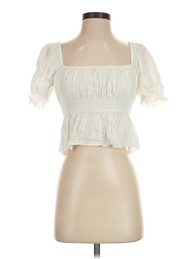Pre-owned Sunday Best Short Sleeve Top Ivory Sweetheart Neckline Tops