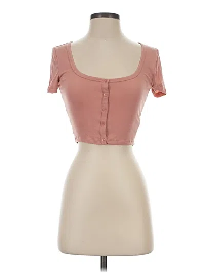 Pre-owned Sunday Best Short Sleeve Top Pink Sweetheart Neckline Tops