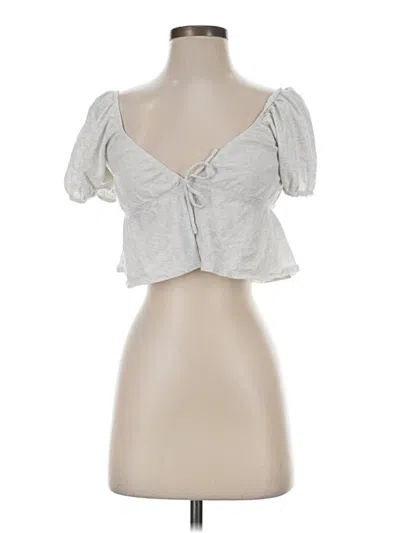 Pre-owned Sunday Best Short Sleeve Top Silver Sweetheart Neckline Tops