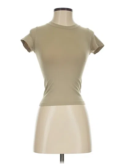 Pre-owned Sunday Best Short Sleeve Turtleneck In Tan