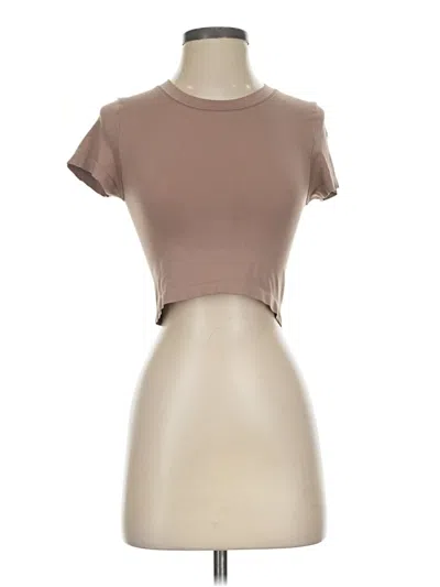 Pre-owned Sunday Best Short Sleeve Turtleneck In Tan