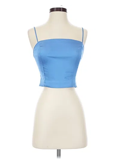 Pre-owned Sunday Best Sleeveless Top Blue Strapless Neckline Tops