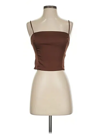 Pre-owned Sunday Best Sleeveless Top Brown Strapless Neckline Tops