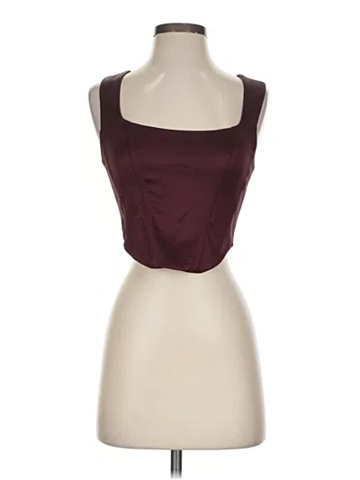 Pre-owned Sunday Best Sleeveless Top Burgundy Square Neckline Tops