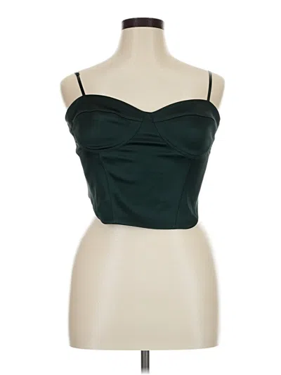 Pre-owned Sunday Best Sleeveless Top Green Strapless Neckline Tops