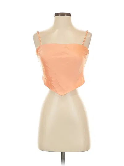 Pre-owned Sunday Best Sleeveless Top Orange Strapless Neckline Tops