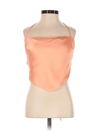 Pre-owned Sunday Best Sleeveless Top Orange Strapless Neckline Tops