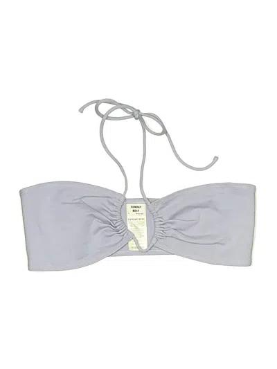 Pre-owned Sunday Best Swimsuit Top Gray Swimwear