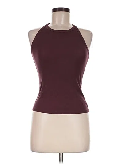 Pre-owned Sunday Best Tank Top Burgundy Halter Neckline Tops