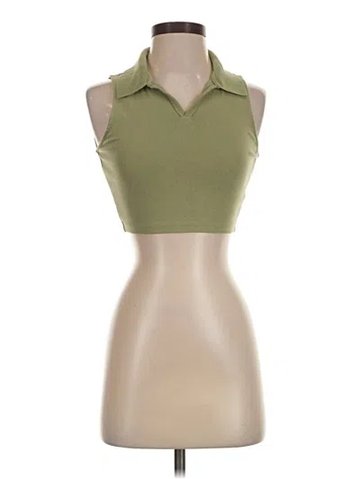 Pre-owned Sunday Best Tank Top Green Halter Neckline Tops