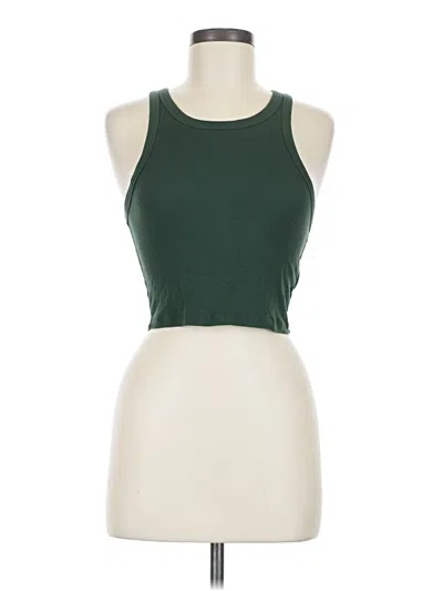 Pre-owned Sunday Best Tank Top Green Halter Neckline Tops