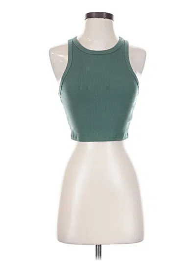 Pre-owned Sunday Best Tank Top Green Halter Neckline Tops