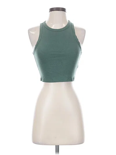 Pre-owned Sunday Best Tank Top Green Halter Neckline Tops