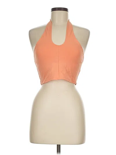 Pre-owned Sunday Best Tank Top Orange Halter Neckline Tops
